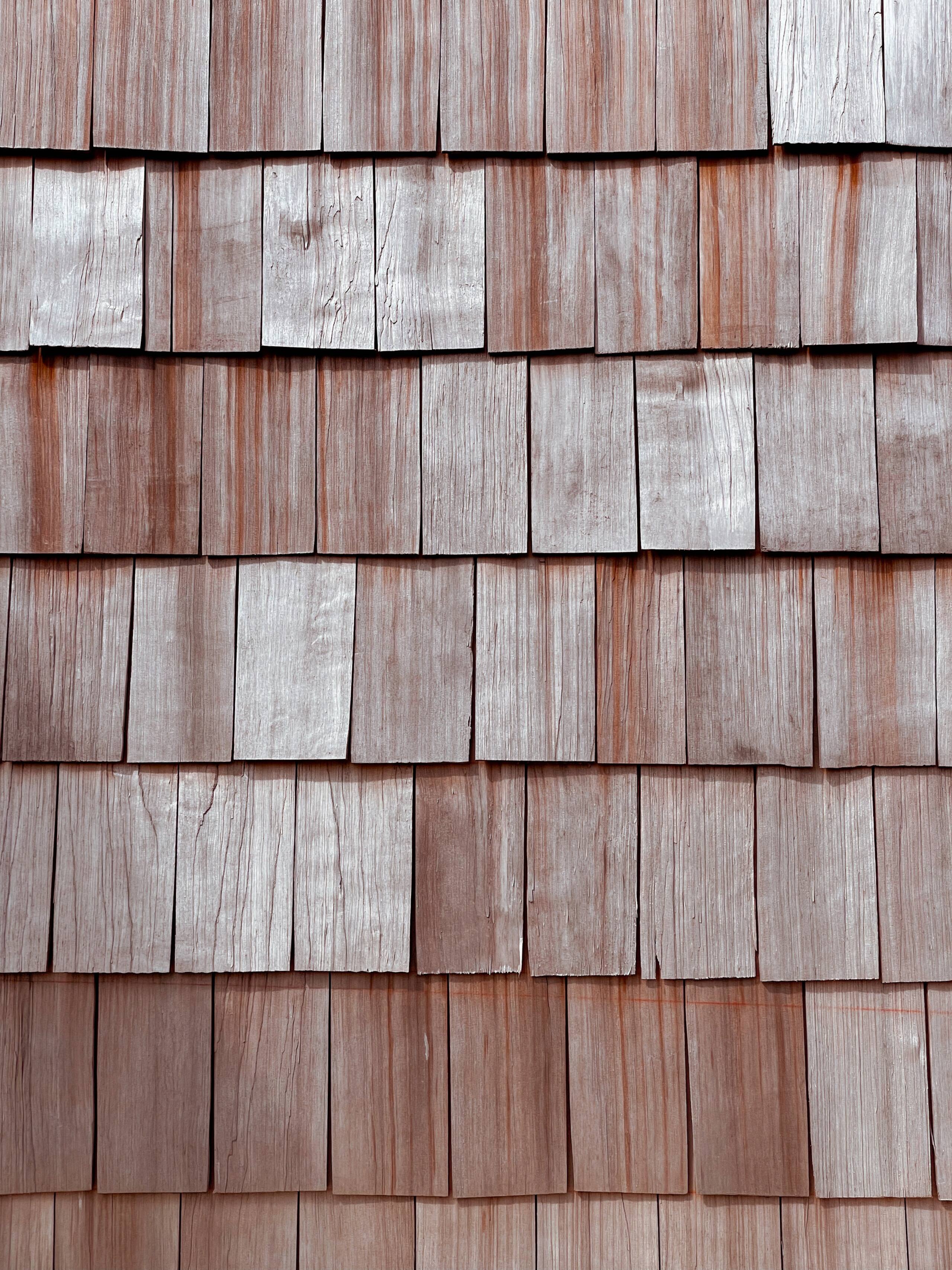 Rustic wooden roof and wall tiles design